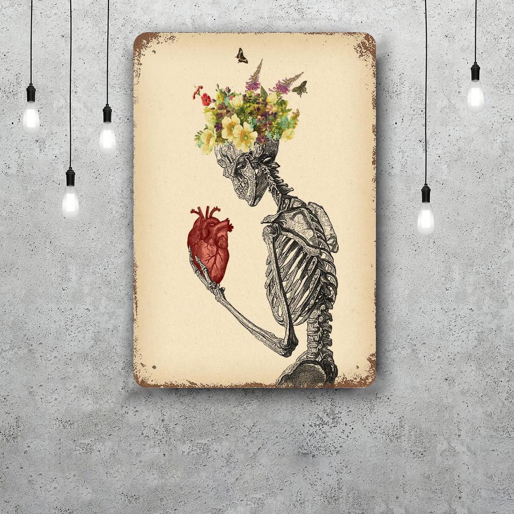 skeleton Vintage Tin Sign Home Decor Wall Decor Art Wall Mural Room Decoration Decor Retro Metal Sign Plate Bar Posters