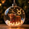 Acryl-Ornamente für Wandleuchte Leuchtendes Sternzeichen Weihnachtsornament Leuchtendes Schild Kugel mit Warm-LED Feiertagspartyzubehör 3D Klar Hängender Anhänger