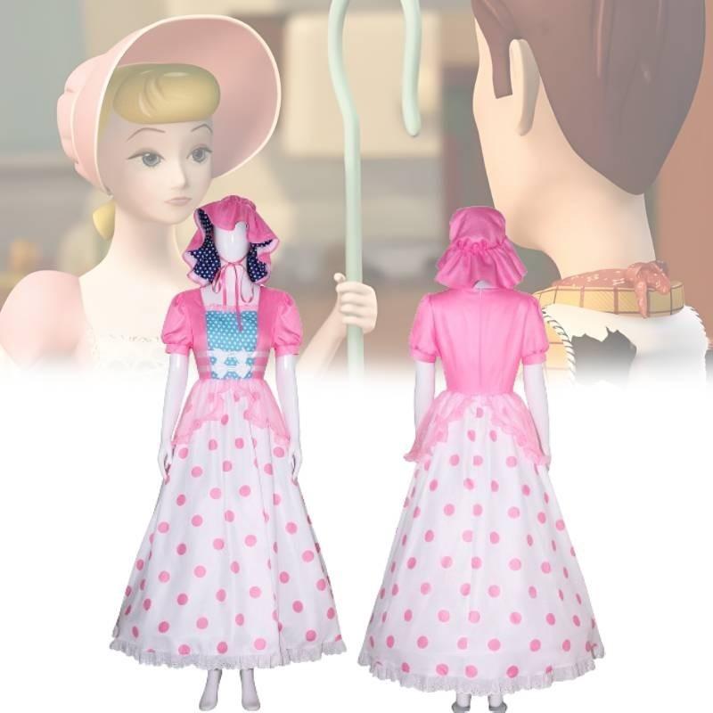 Bo Peep Pink Dress Premium Cosplay Costume For Halloween And Performances