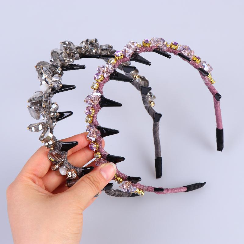 Stylish Rhinestone Hair Hoop Crystal Non Slip with Teeth for Women’s Daily Hair Fashion