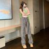 2022 Autumn Fashion Loose Casual Trousers Vintage Streetwear Retro Overalls Wide Leg Cargo Women Pants Womens Trousers Low Waist