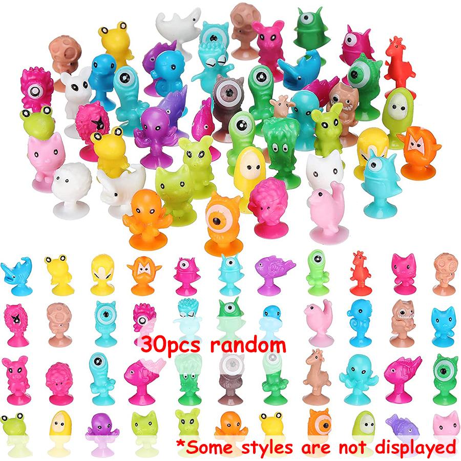 

30 Pieces of 2.5cm Mini Suction Cup Cartoon Animal Fruits 100+Styles Random Boat Cartoon Dolls Creative Desktop Accessories