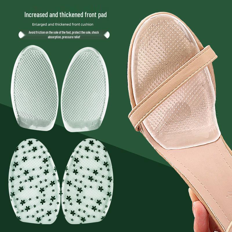 Thickened Gel Forefoot Pad: Unisex Half-Size, Transparent Insole for High Heels