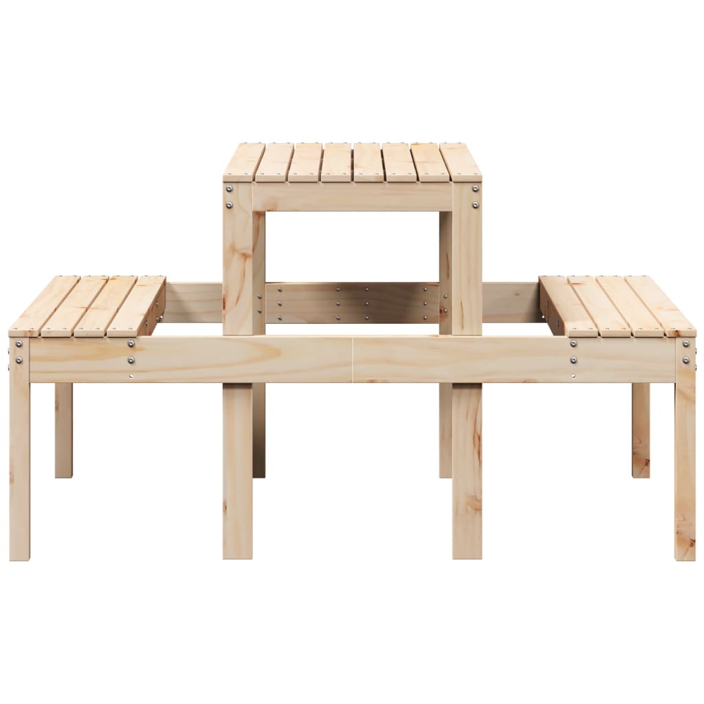 Picnic Table 110 X 134 X 75 Cm Solid Pine Wood