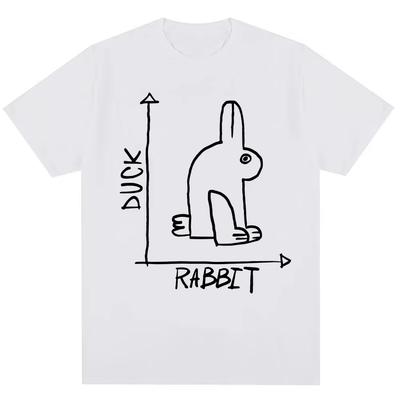 Funny Rabbit Duck Design Meme T Shirt Fashion Men Women Humor Cute Short Sleeve Oversized Cotton Casual New T Shirts Streetwear
