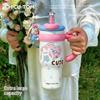 Large Capacity 1250ml Cute Cartoon Insulated Tumbler Straw Cup with Handle for Women Hiking Use