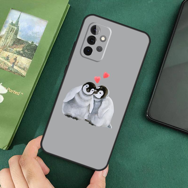Cartoon Penguin Cover For Samsung Galaxy A54 A52S A52 A32 A22 A12 A72 A33 A53 A73 A14 A70 A51 A71 Case