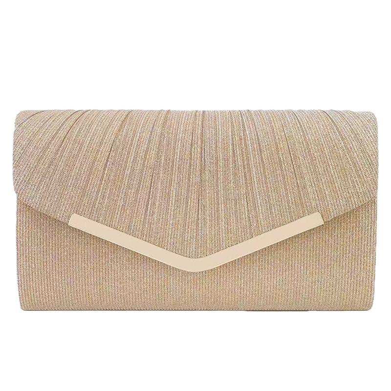 New Shiny Ruched Large‑Capacity Princess Style Women Handbag Elegant Crossbody Evening Bag Formal Dress Matching Party Hand Purse