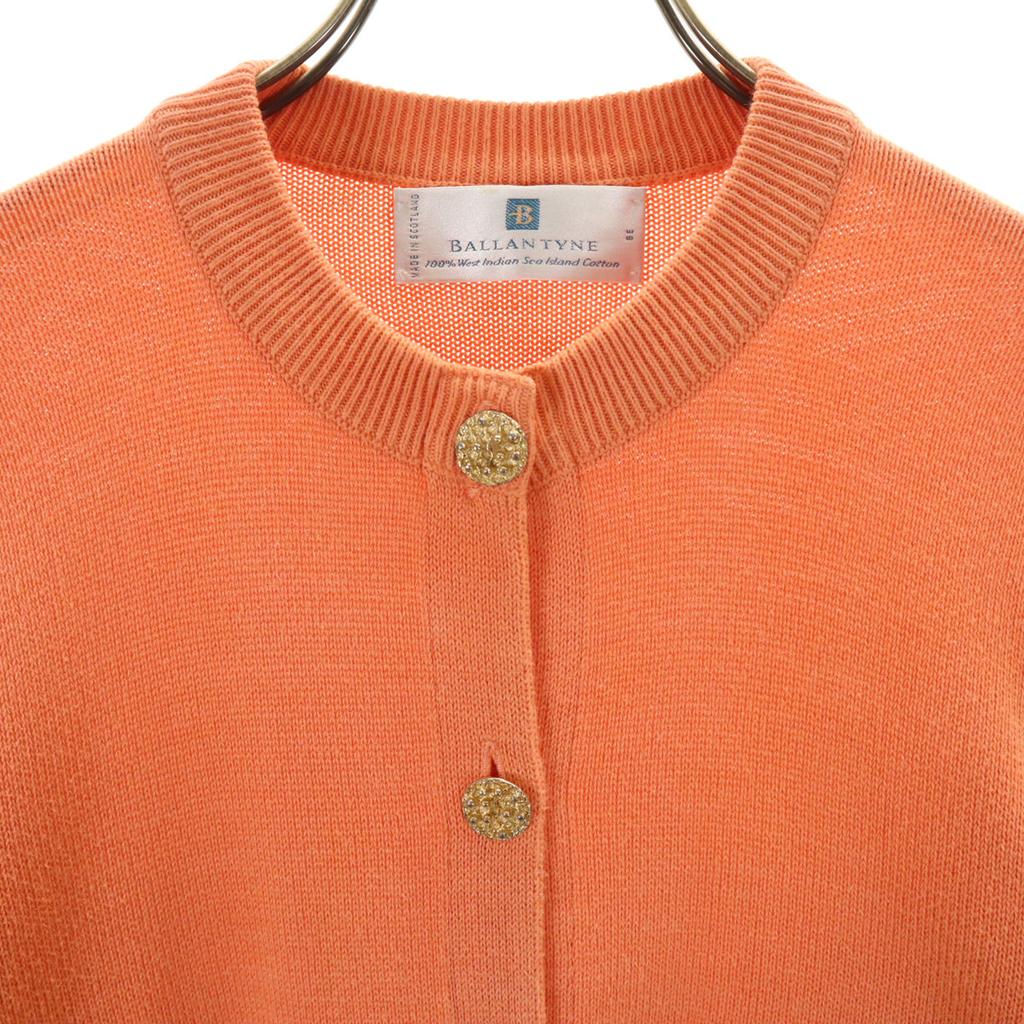 BALLANTYNE Made In Scotland Long Sleeve Knit Cardigan 38 Orange Series Women Used