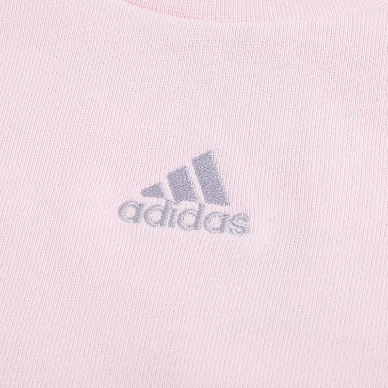 adidas Bluv Q1 Sweatshirt With Letter Logo Embroidery Women Tops Pink IC0812