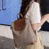 Schultasche beige Leder Retro Pendlerrucksack ordentliche minimalistische Version elegante Damen täglicher Einkaufs-Reise-Rucksack