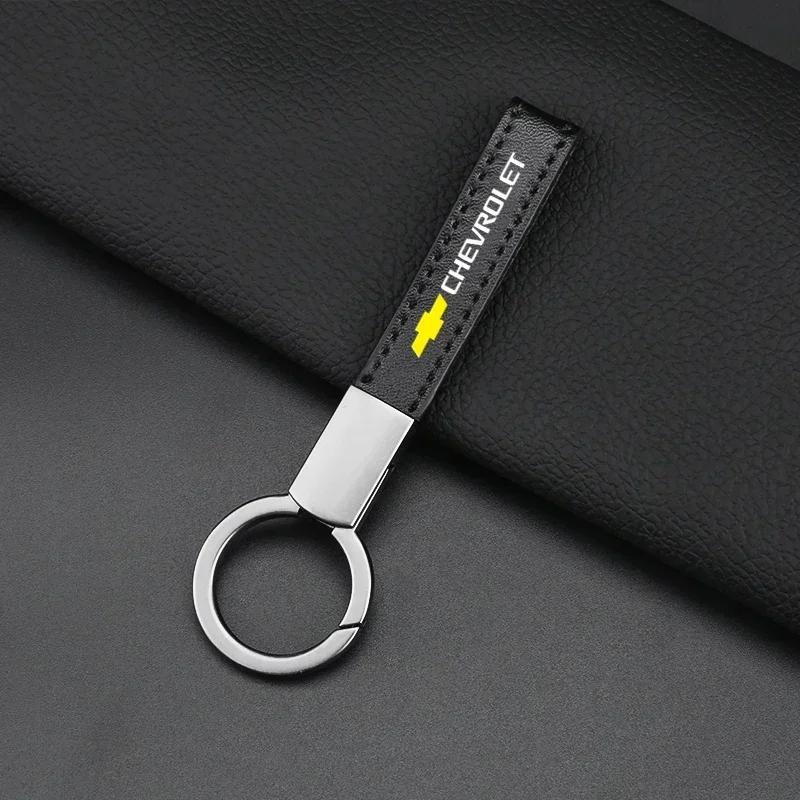 Hand Woven Leather Metal Car KeyChain For Chevrolet Colorado Sonic Aveo Cruze Epica Lova Camaro Impala 2 3 4 5 Car Accessories