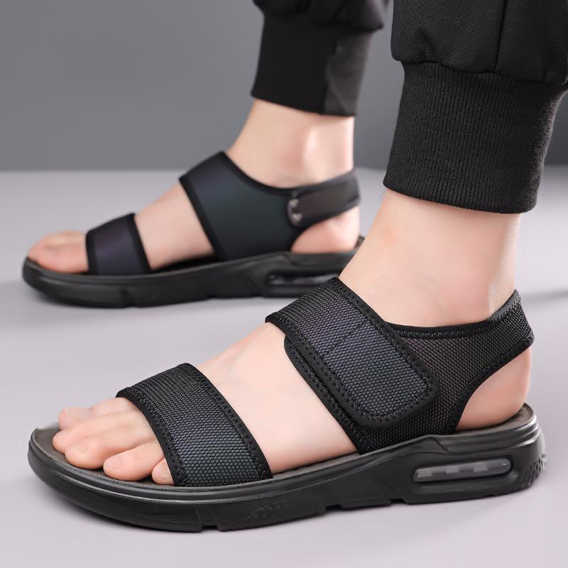 Fashion Men Beach Flats Open-toe Men's Slide Sandals Comfortable Summer Shoes Quick Dry Wading Aqua Shoes All-match Travel Male Sandals