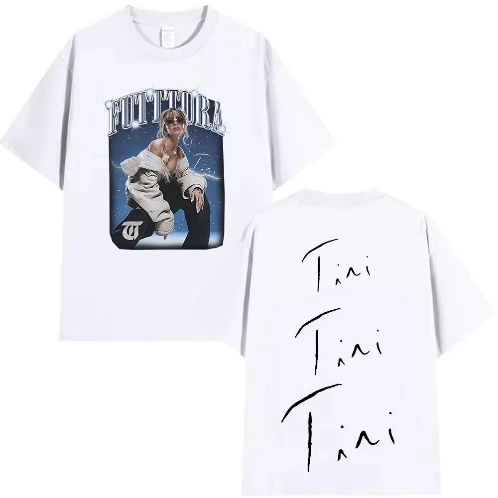 Hip Hop Pop Music Tops Singer Tini Stoessel Futtura Tour Album 2026 Tshirts Fashion Oversized Tshirt Print Cotton T Shirts