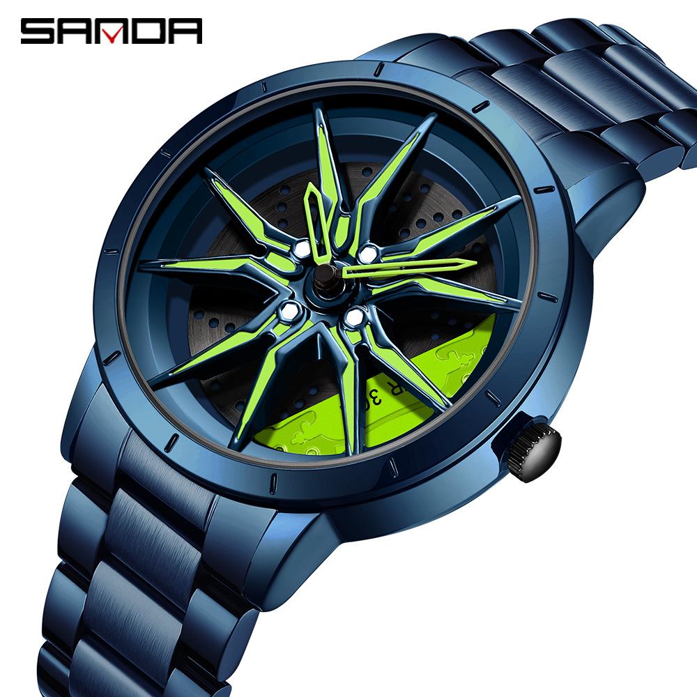 Sanda Meilleure Vente 1088 Montre pour Adolescent: Personnalisé, Cadran Rotatif 3D, Tendance, Quartz Étanche.