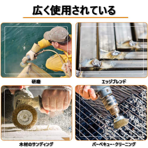 Hexagonal Shank Wire Brush Set of 6, 5 Types, Brass 6mm Shank, Cup Brush, Disc Brush, Umbrella Brush, Pen Brush, Rust Removal, Paint Stripping, Polish