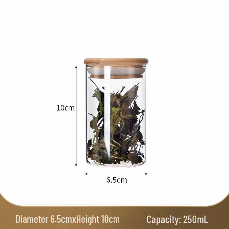 Transparent High Borosilicate Glass Jar with Bamboo Lid for Storage of Nuts, Snacks, or Tea