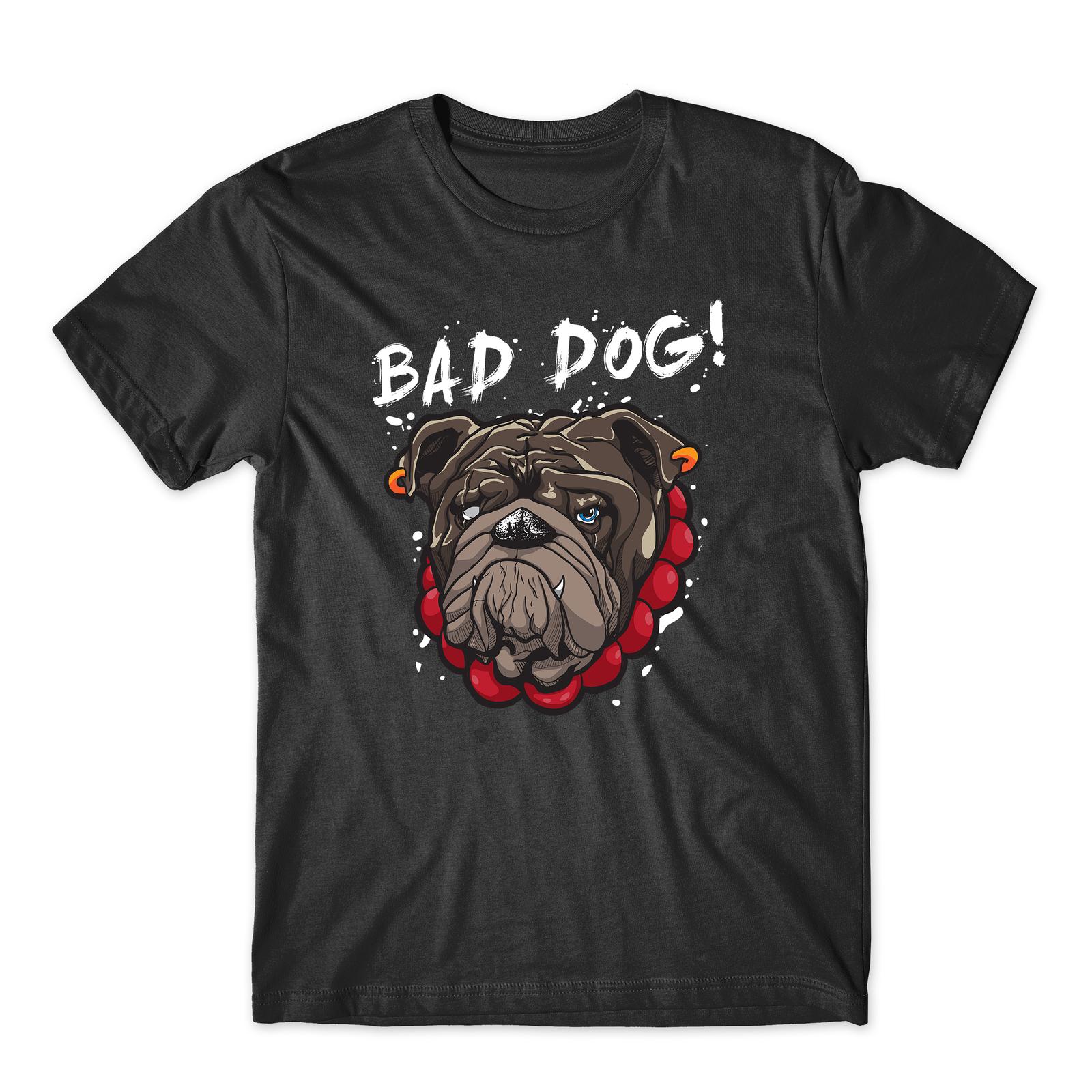 Bad Dog T-Shirt Mens Womens Tees Top Bull Dog Angry Face Mens Womens Tee Top S
