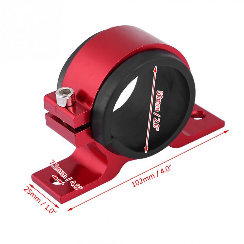 

Алюминиевый сплав 50 мм, автомобильный топливный насос, монтажный кронштейн, одинарный зажим для фильтра, монтажный кронштейн подставки, зажим подставки для топливного насоса красный