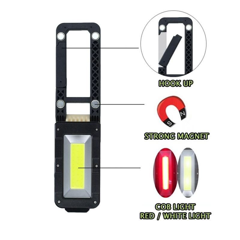 1PC Portable COB Work Light USB Rechargeable Ultra Bright LED Flashlight Folding Car Repair Inspection Lamp Car