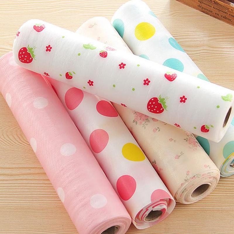 2Rolls Reusable Drawer Mat 30*500cm Waterproof Non Slip Cabinet Liner Moisture Proof Kitchen Shelf Liner Pad Contact Paper