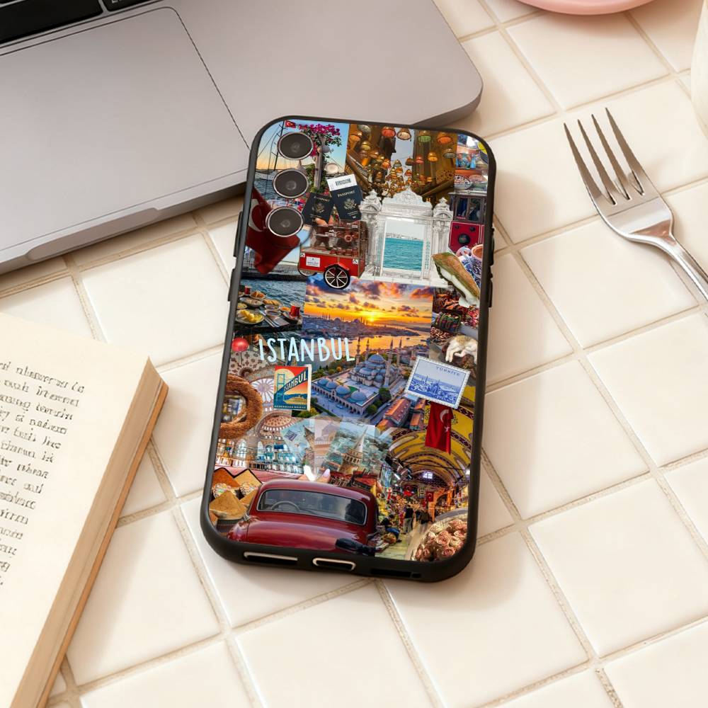 S-SceneryS Istanbul T-Turkey phone Case For Samsung Galaxy A73,A72,A71,A70,A53,A52,A51,Others Soft Black Shell