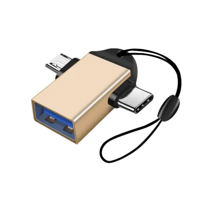 USB 3.0 to Type C/USB and Type-C Adapter OTG Converter for Mobile Phone Mouse USB Connector Adapter with Lanyard