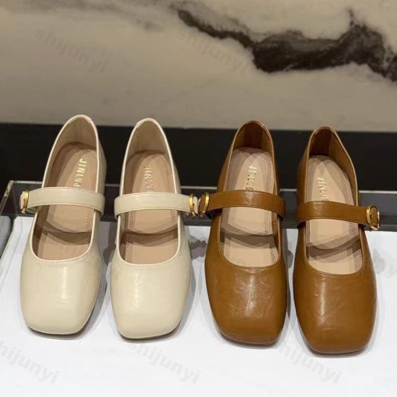 Women's Mary Jane Shoes 2026 Spring Autumn New Fashion Buckle Strap Vintage Loafers Lightweight Comfort Soft Sole Leather Shoes