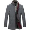 Autumn and Winter Men's  Woolen Thick Scarf Collar Men's Top Coats Men   Jacket Overcoat England Style
