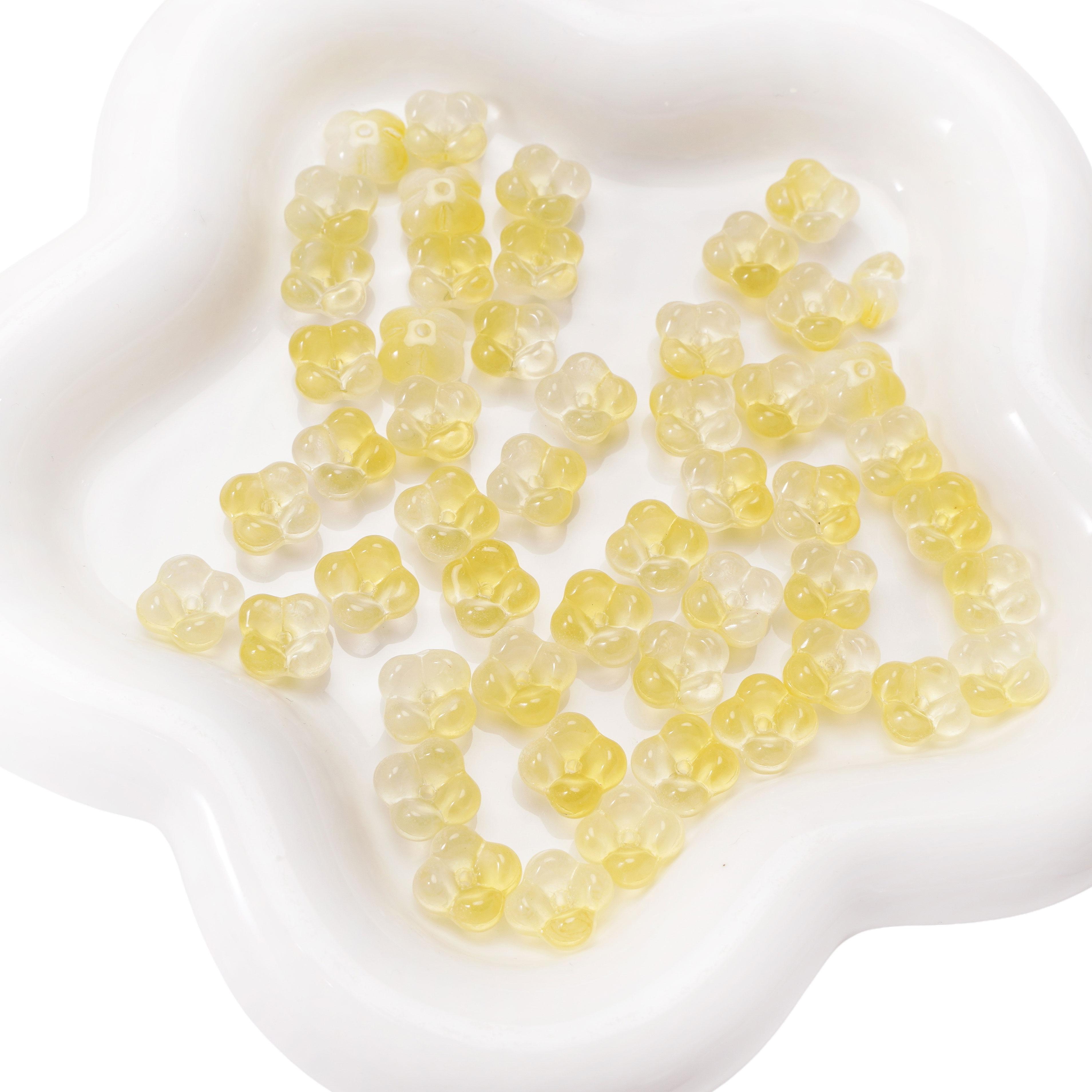 

10 шт. Osmanthus Fragrans стеклянные градиентные бусины с интервалом разбросанных бусин для самостоятельного изготовления браслетов, ожерелий и ювелирных изделий жёлтый