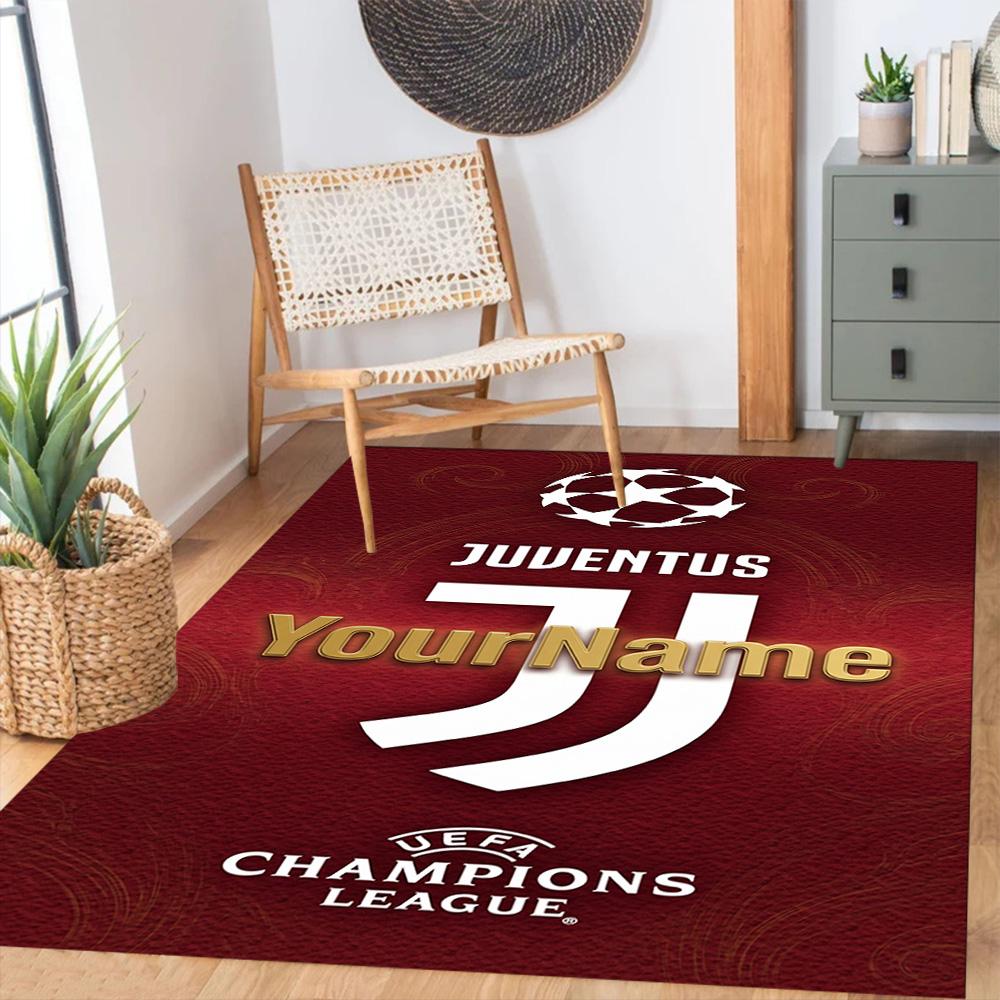 Juventus Customized Name Carpet Suitable for Balcony Study Room Playrooms Dormitory Anti-slip Rug Office Home Decor Birthday/Christmas Gift