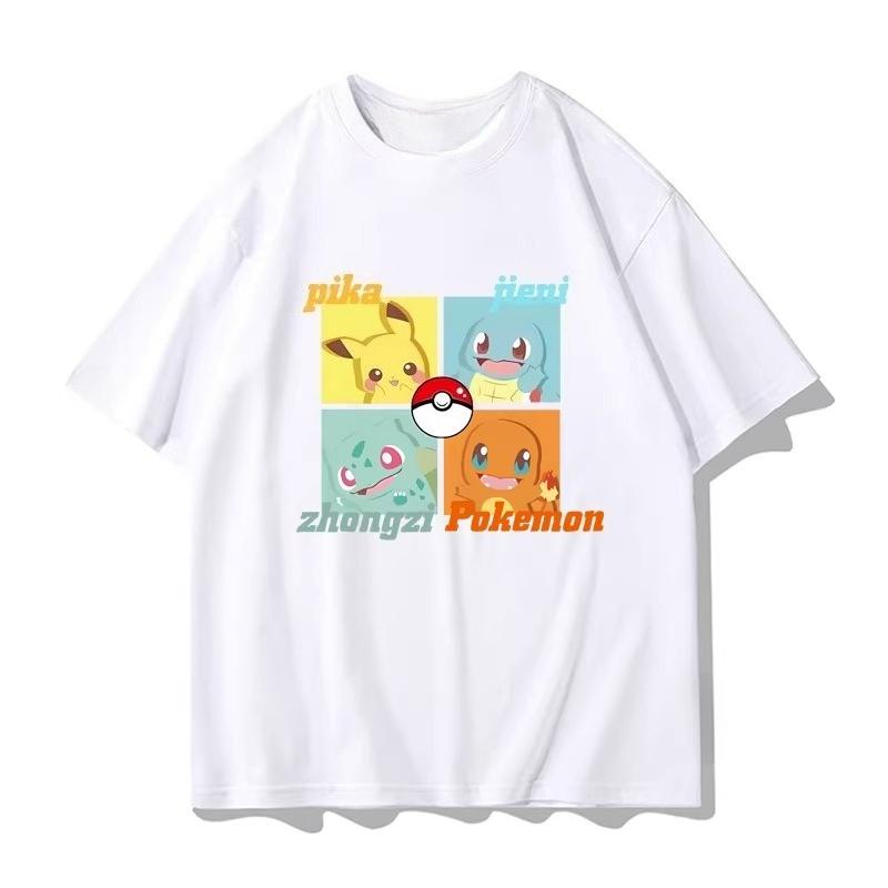 Potdemiel Summer New Pikachu Print Children's T-Shirt Suitable for Boys and Girls