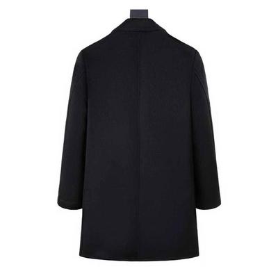 Herren Kaschmir-Übermantel mittlerer Länge - High-End Business-Anzugkragen, Unifarbe, Langarm-Trenchcoat