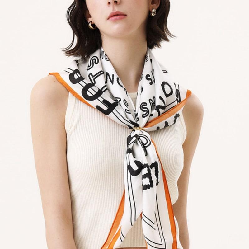 

ONSZ logo concentric circle silk scarf ORANGE