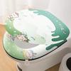 Cute Cartoon Pattern Toilet Cover Double-sided PU Water Proof Toilet Cover Zippered Fully Wrapped Soft Toilet Cover 2 Pieces Set