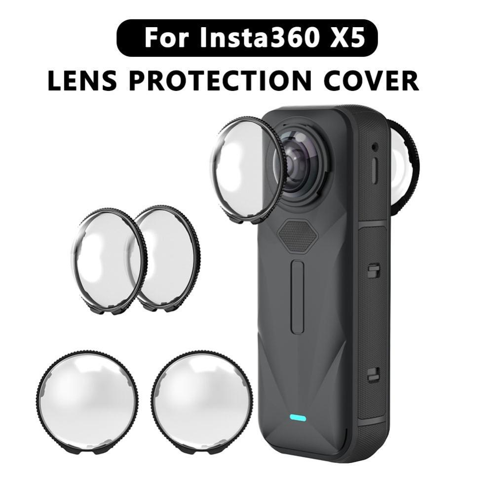 For Insta360 X5 PC Lens Protector Cover Optical Glass Camera Lens Dust Proof Cap Scratch-resistant HD PC Lens Accessories