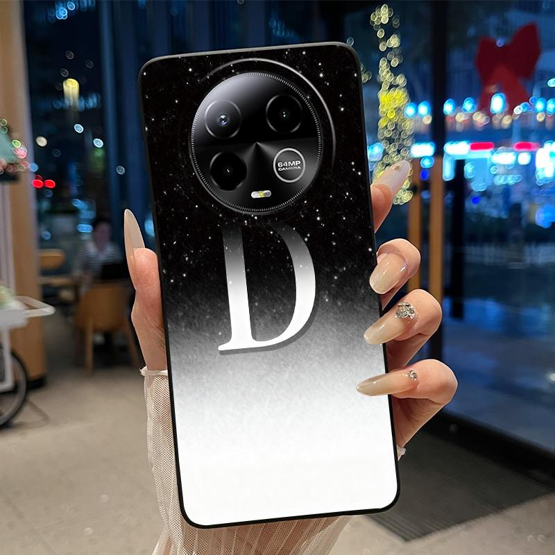 Black Case For BLU Bold K50 Soft Silicone Anti-scratch Casing For BLU Bold K50 Lucky A-Z Letter Pink Shiny Starry Sky Back Cover