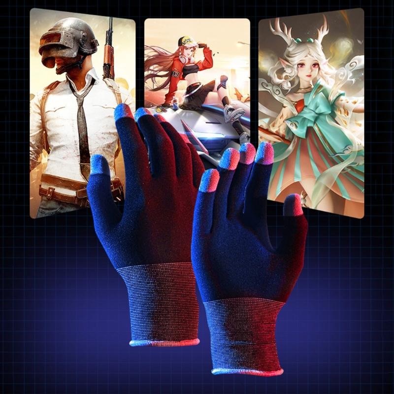 1 Pair Highly Sensitive Five Finger Thumb Sleeve Anti-Sweat Non-Scratch Breathable Compatible for E-Sports Gaming Gloves