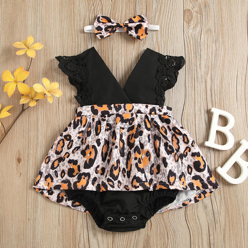 Baby meisjes bloemen romperjurk pasgeboren outfits met hoofdband 0-24 maanden