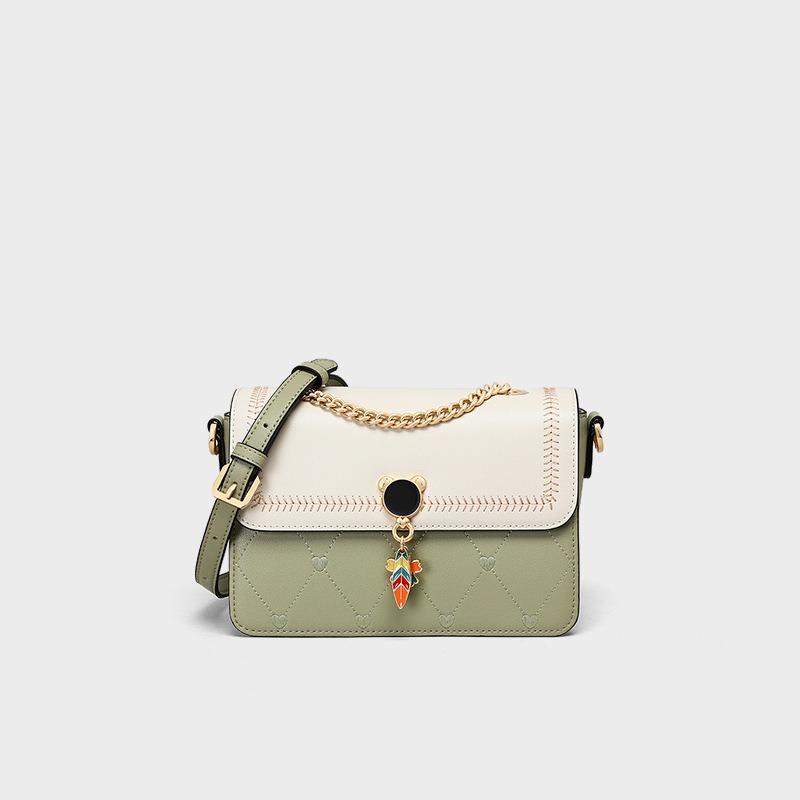 Bag Women's New Crossbody Bag Leather Women's Bag Light Luxury Niche Premium Chain Small Square Bag Luggage