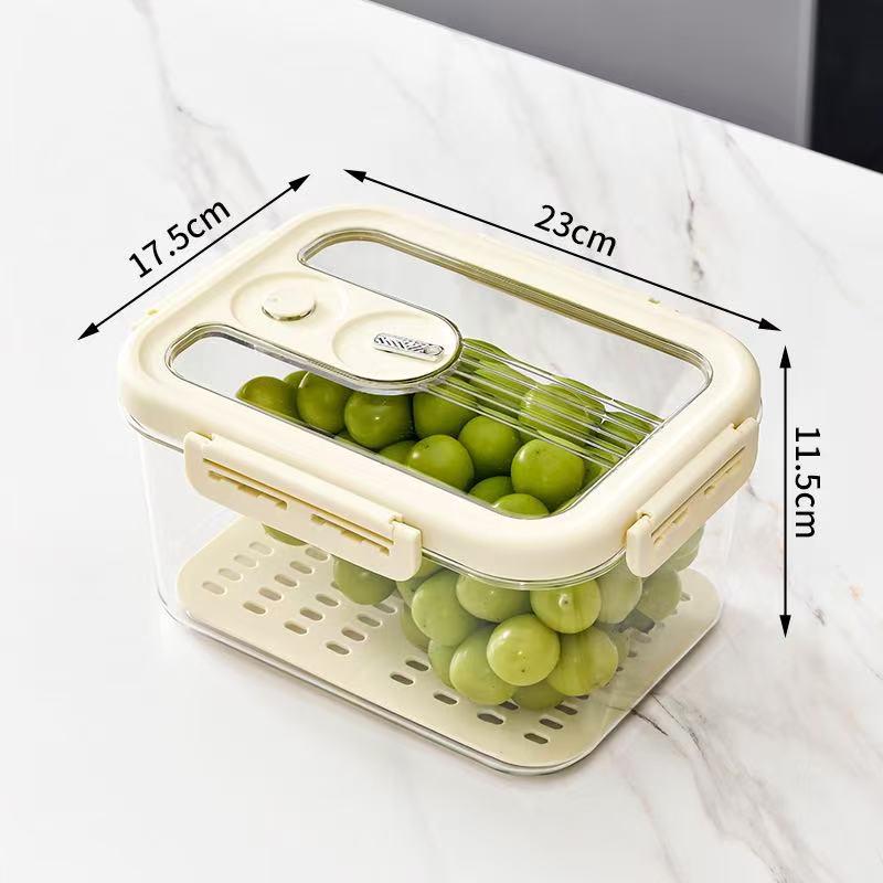 Airtight Transparent Food-Grade PET Refrigerator Organizer - Large Capacity
