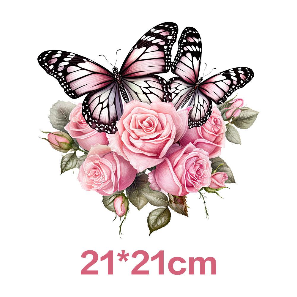 Flower Iron On Transfer Stickers Cute Design Ready To Press Heat Transfer Vinyl Decals Applique for T-Shirt Backpack Clothes