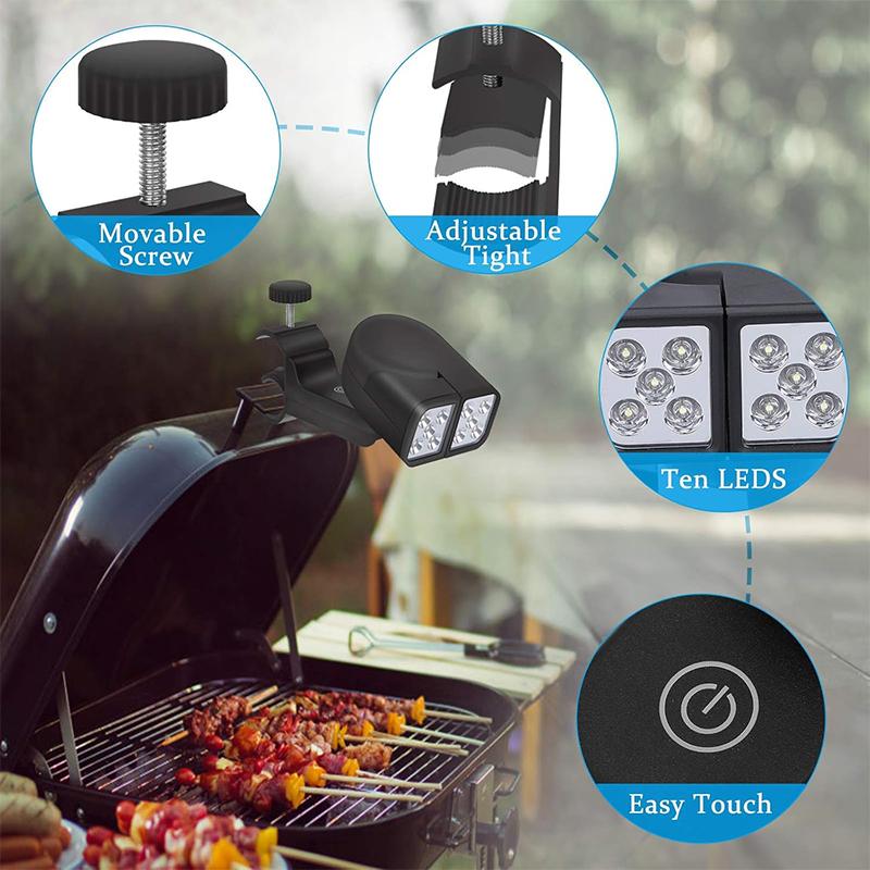 Barbecue Grill Light-Touch Switch 10 High-density LEDs BBQ Light-Heat Resistant Grilling Accessories Handle Mount