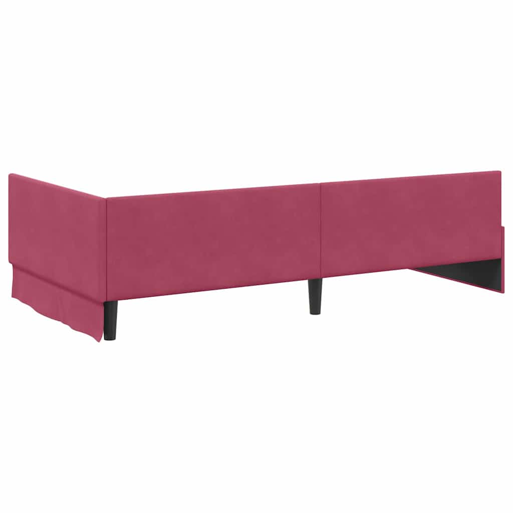 Corner Bed Frame with Headboard Burgundy 80 Cm X 200 Cm Velvet