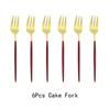 6Pcs/Set Gold Fork Set Tea Cake Snack Fork Dinnerware Cutlery Mirror Polished Stainless Steel Tableware Dessert Fruit Fork Silverware Set
