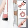 Fall Protection Phone Strap Leather Wallet Case For Samsung Galaxy Z Flip 4 5g Flip3 Flip4 Flip 3 Non -Fingerprint Folding Cover