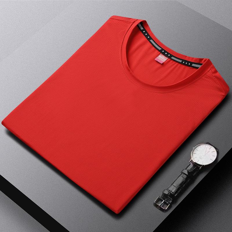 Plus-Size Men's Quick-Dry Ice Silk T-Shirt - Short-Sleeve, Summer Fitness Top