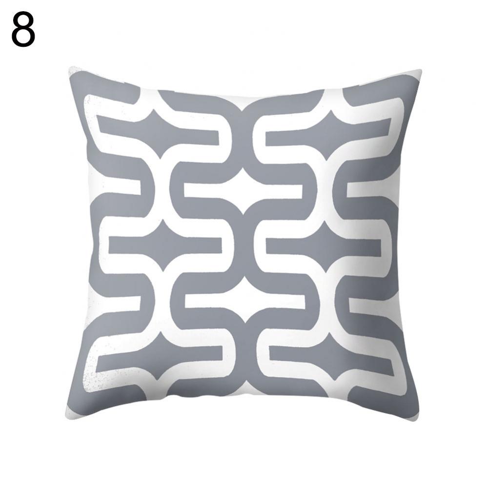 Cushion Cover Case Square Geometric Gray Throw Pillow Protector Bedding Articles