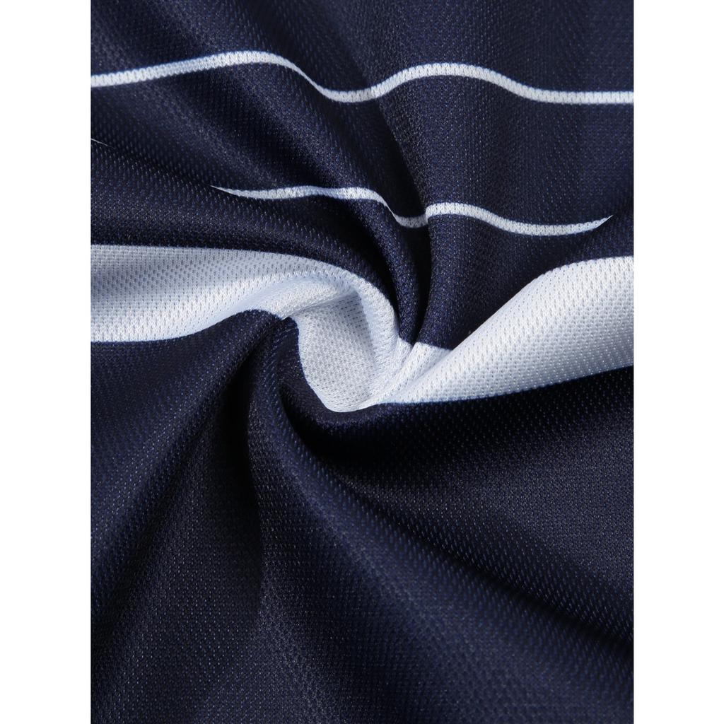 New Men's Casual POLO Shirt Summer Lapel Buttons Striped Casual Versatile T-shirt Tops