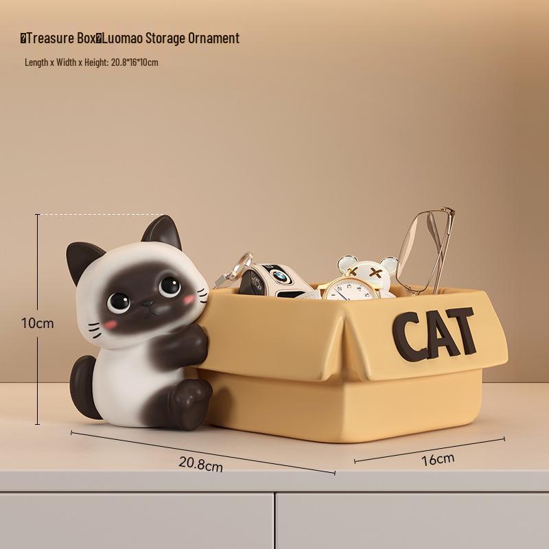 Elegant Siamese Cat Key Holder & Shoe Cabinet Ornament for Hallway or Living Room - Ideal Housewarming Gift